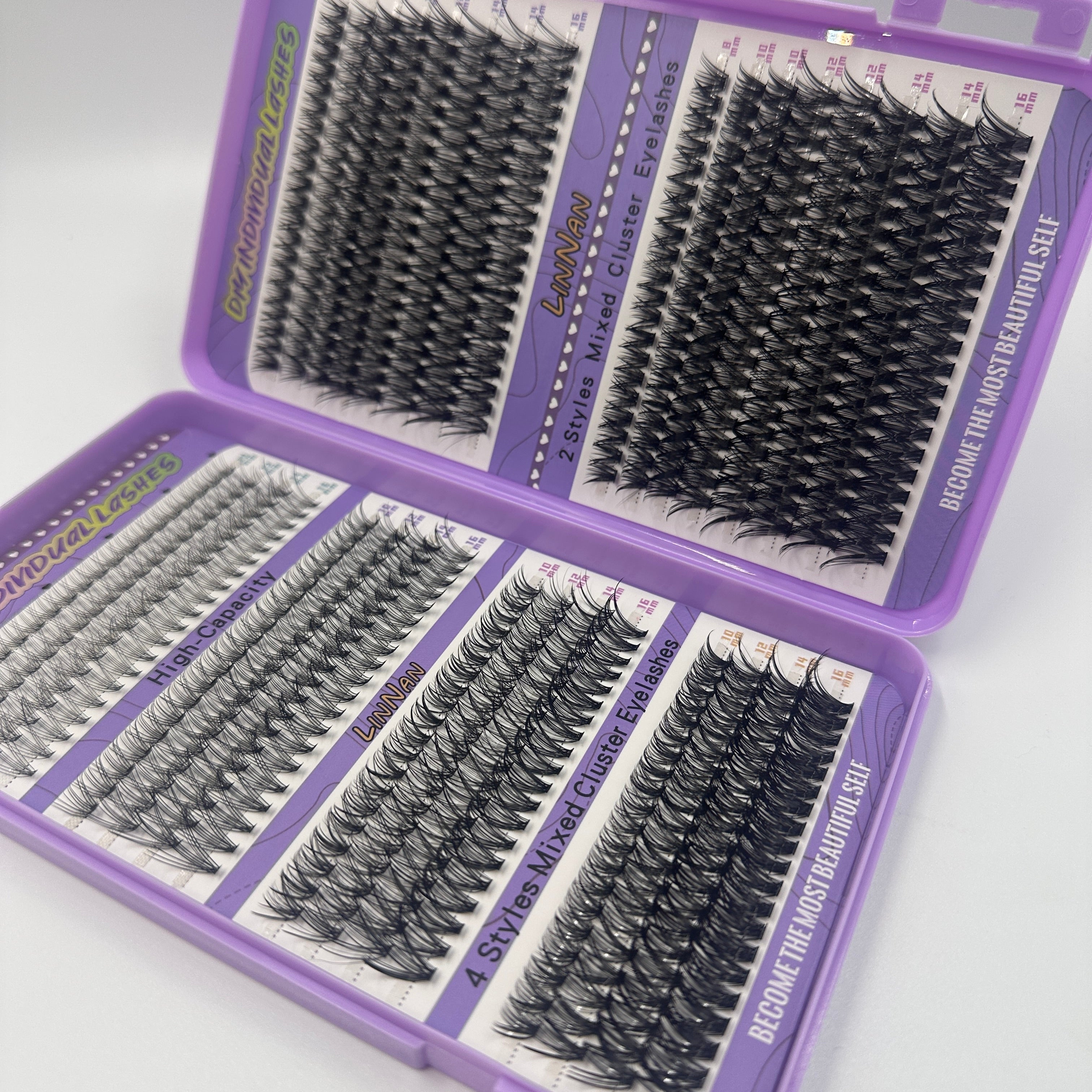 Multi-style Mixed False Eyelashes, Large Capacity, Sectional Design, Beginner-Friendly, Suitable for Daily Commute & Stage Makeup, Thick Style