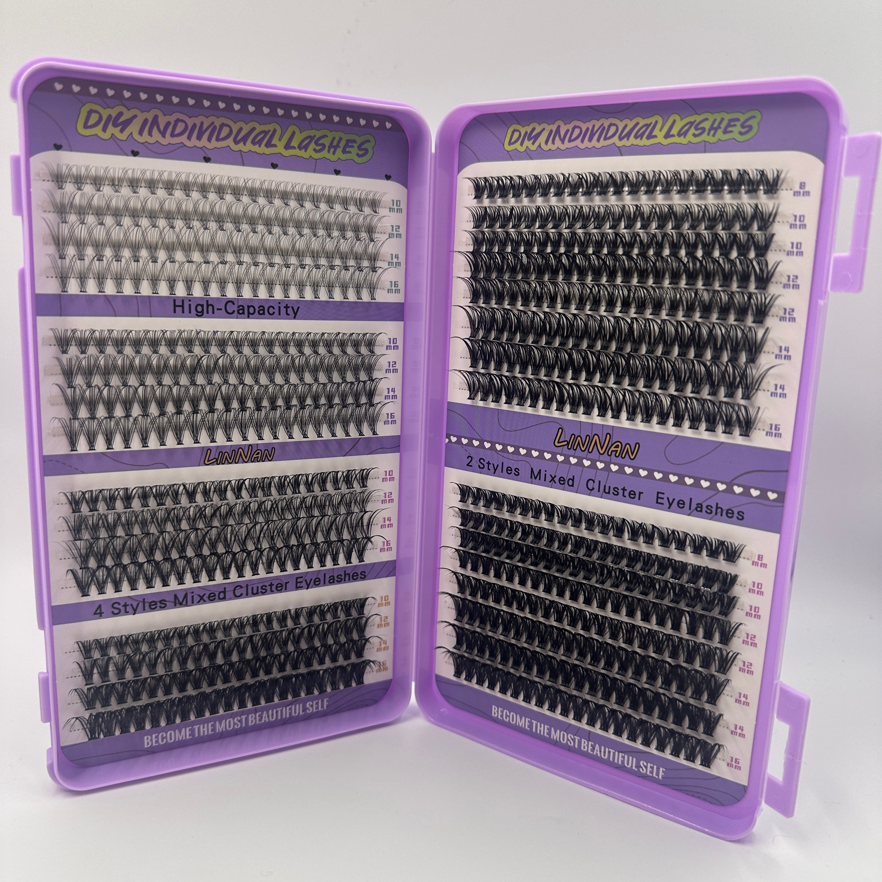 Multi-style Mixed False Eyelashes, Large Capacity, Sectional Design, Beginner-Friendly, Suitable for Daily Commute & Stage Makeup, Thick Style
