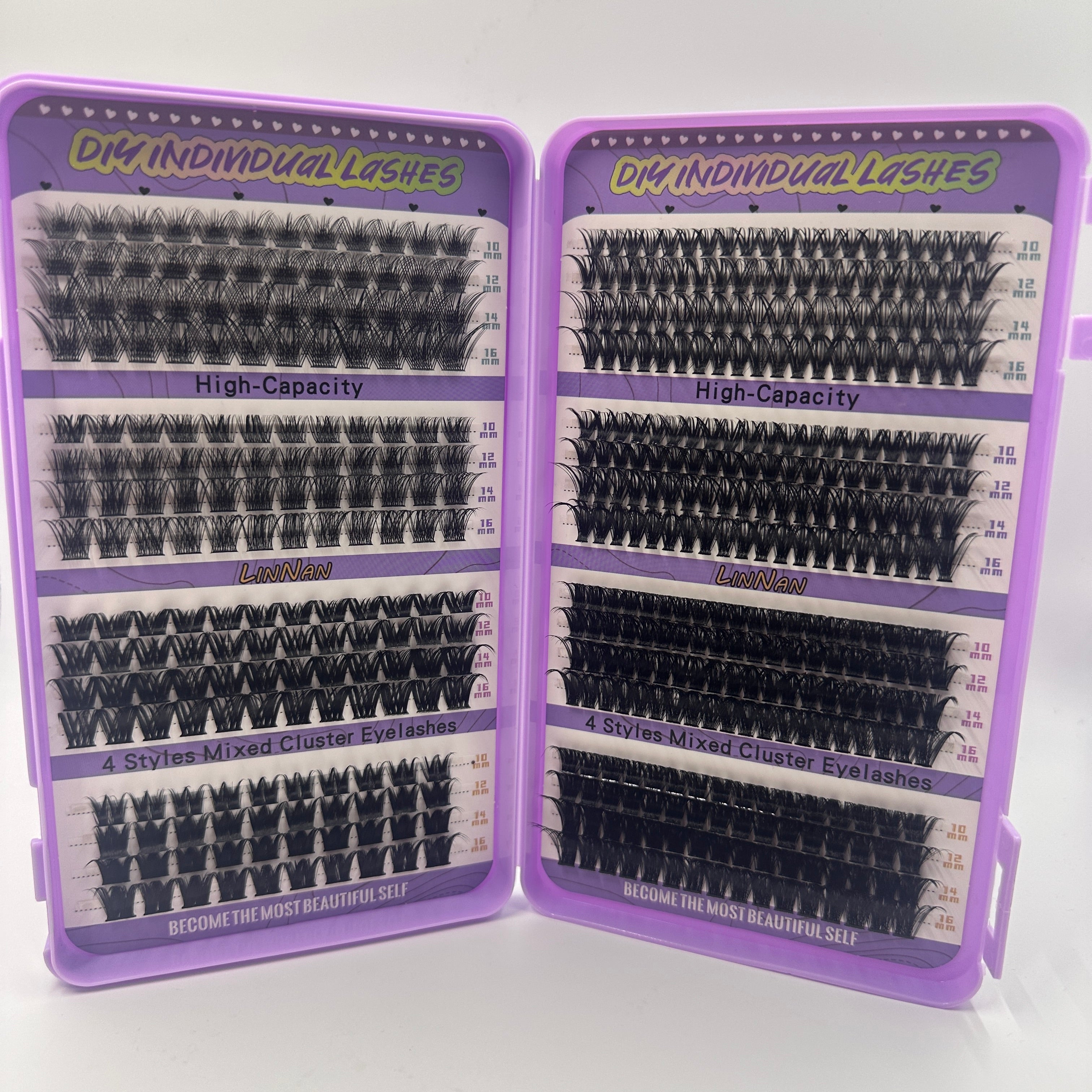 Multi-style Mixed False Eyelashes, Large Capacity, Sectional Design, Beginner-Friendly, Suitable for Daily Commute & Stage Makeup, Thick Style