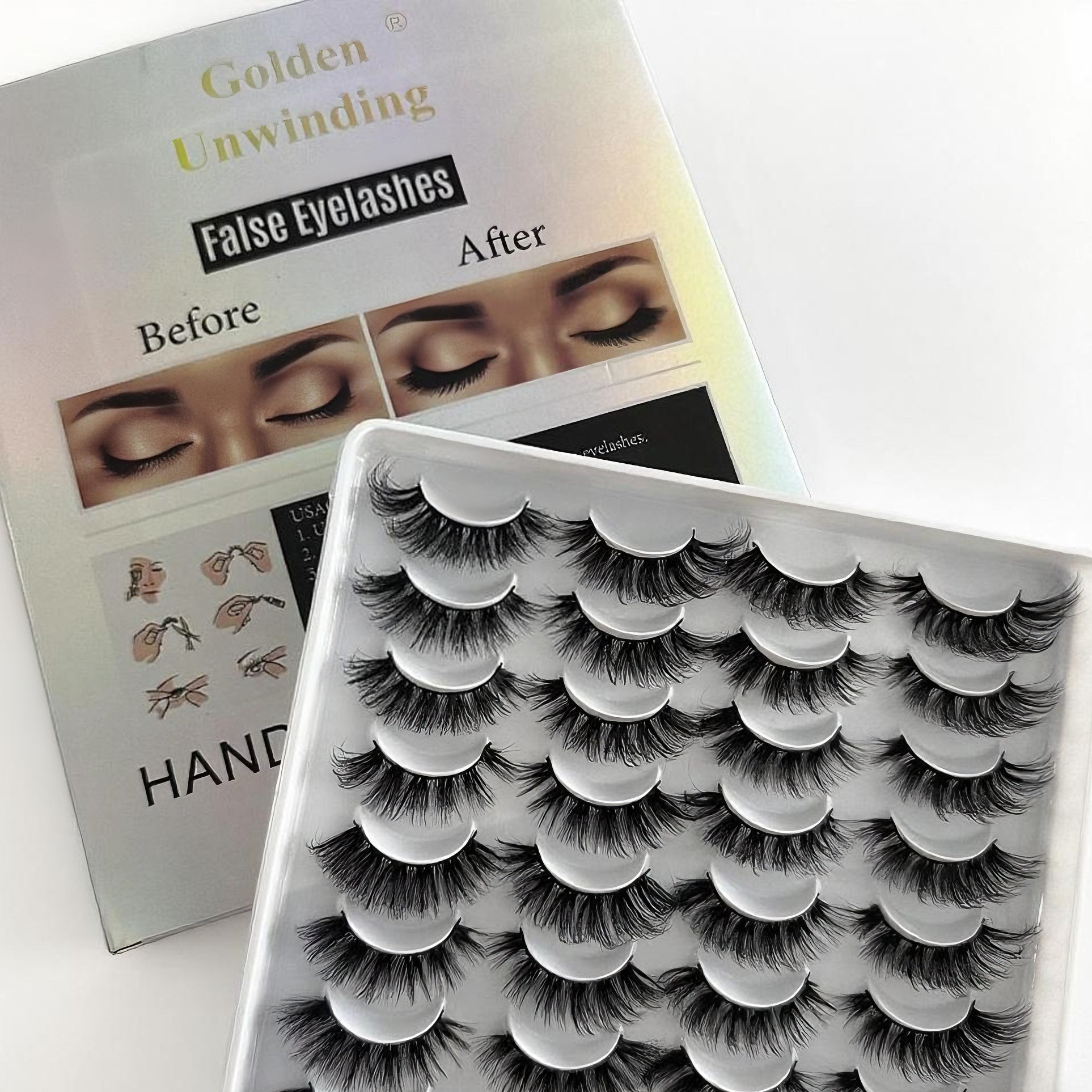 20 - Pair Large - Capacity False Eyelashes, Thick & Long Style, Ideal for Daily & Party Makeup