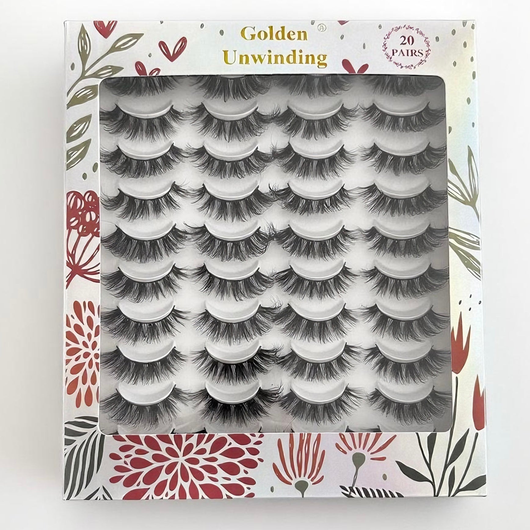 20 - Pair Large - Capacity False Eyelashes, Thick & Long Style, Ideal for Daily & Party Makeup