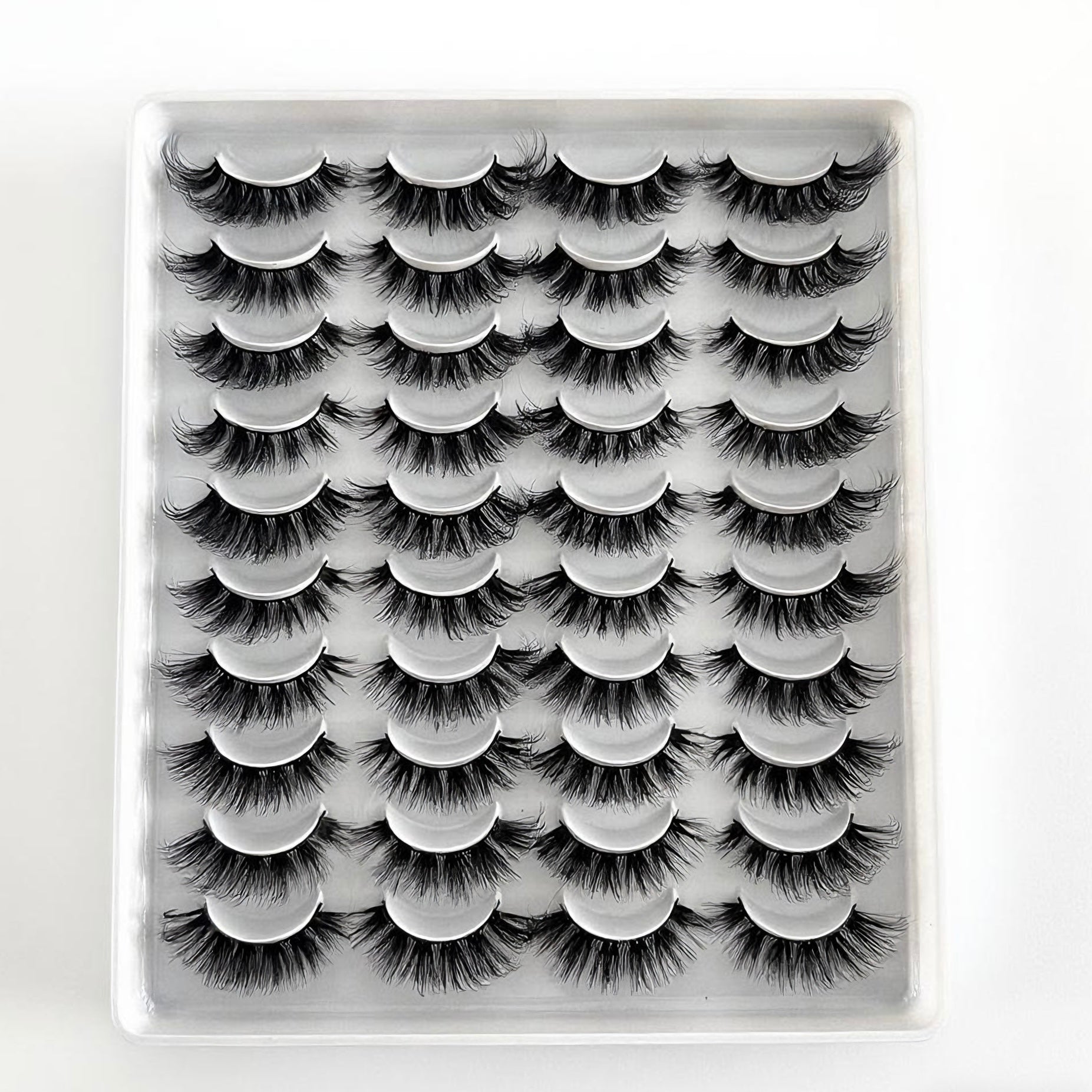 20 - Pair Large - Capacity False Eyelashes, Thick & Long Style, Ideal for Daily & Party Makeup