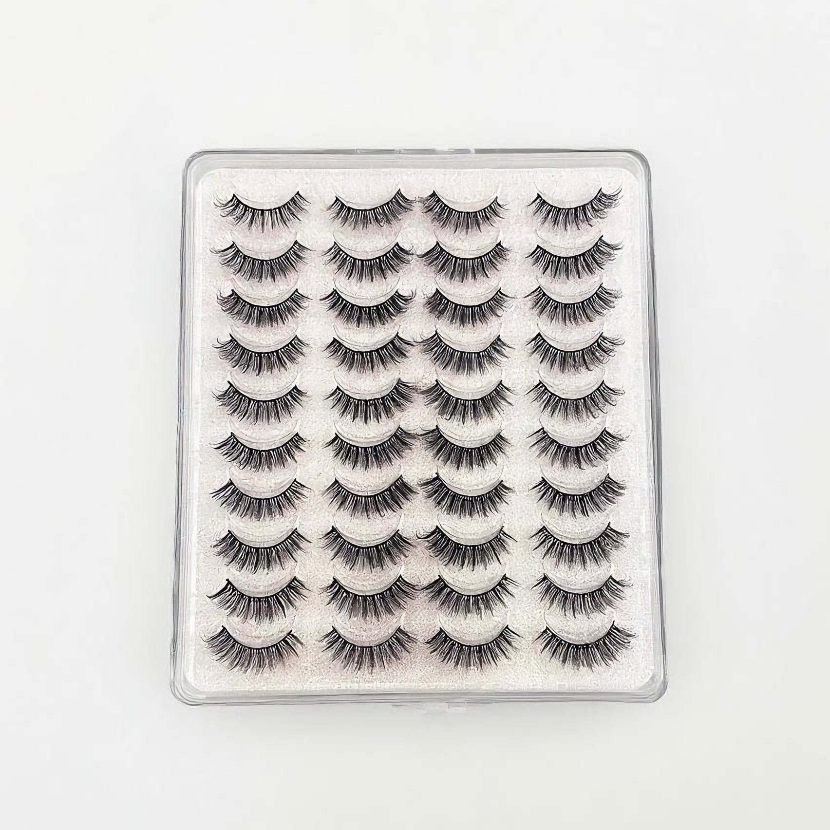 [20-Pair Large-Capacity Pack] Natural & Long False Eyelashes, Thick & Curled, Long-Lasting & Comfortable, Essential for Daily Wear, Dates & Weddings, Made of Simulated Fiber Material
